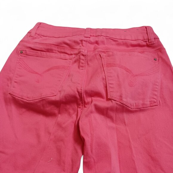 Retro Y2K Santana Jeans Neon Coral Crop Pants | Size 6 | High Rise Stretch Fit - Picture 7 of 10